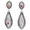 Image 3 : Sterling Silver Cinnabar Beaded Drop Earrings