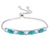 Image 1 : Silver Turquoise & Blue Topaz Slider Bracelet