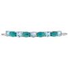 Image 2 : Silver Turquoise & Blue Topaz Slider Bracelet