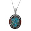 Image 1 : Sterling Silver Mohave Turquoise & Jasper Pendant