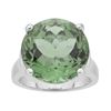 Image 1 : Silver 11.70ct Green Amethyst Solitaire Ring-SZ 8