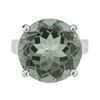 Image 2 : Silver 11.70ct Green Amethyst Solitaire Ring-SZ 8