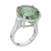 Image 3 : Silver 11.70ct Green Amethyst Solitaire Ring-SZ 8