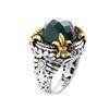 Image 1 : Sterling Silve Green Agate Fluer-de-Lis Ring-SZ 7