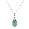 Image 1 : Sterling Silver Green Swarovski Teardrop Pendant