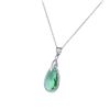Image 2 : Sterling Silver Green Swarovski Teardrop Pendant