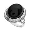 Image 1 : Silver Velvet Obsidian Rope Textured Ring-SZ 7