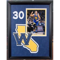 Stephen Curry Golden Warriors 20x16 framed unsigned