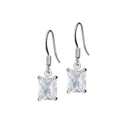 Emerald Cut Cubic Zirconia Dangle Earrings