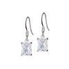 Image 1 : Emerald Cut Cubic Zirconia Dangle Earrings
