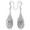 Image 1 : Silver Tone Hammered Textured Dangle Earrings