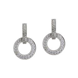 Simulated Diamond Circular Pavé Earrings
