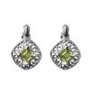 Image 1 : Silver Tone Peridot Stud Earrings