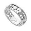 Image 1 : Sterling Silver Heart & Cross Band Ring-SZ 6