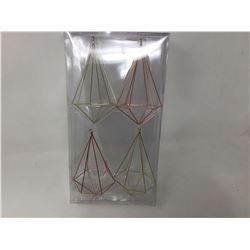 4 Piece Geometric Shatter Resistant Ornaments