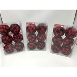 Lot of Buffalo Plaid Shatter Resistant Ornaments (3 x 6)