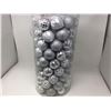 Image 1 : 101 Piece Silver Shatter Resistant Ornaments