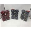 Image 1 : Lot of Cable Knit and Buffalo Plaid Shatter Resistant Ornaments (3 x 6)