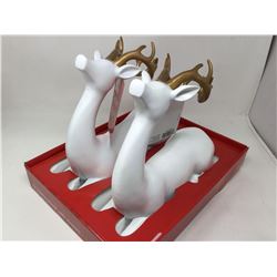 12 inch Sitting Deer with Antlers-set of 2