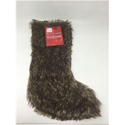 20inch Faux Fur Stocking-Dark Brown