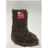 Image 1 : 20inch Faux Fur Stocking-Dark Brown