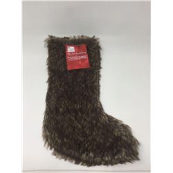 20inch Faux Fur Stocking-Dark Brown