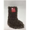 Image 1 : 20inch Faux Fur Stocking-Dark Brown