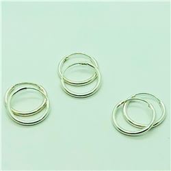 Sterling Silver Three Pairs Of Small Hoop Earrings (~weight 2g), Suggested Retail Value $40