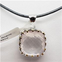 Rhodium Plated Rose Quartz(10cts) Necklace, Suggested Retail Value $200 (Estimated Selling Price fro