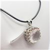 Image 3 : Rhodium Plated Rose Quartz(10cts) Necklace, Suggested Retail Value $200 (Estimated Selling Price fro