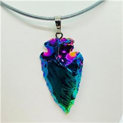 Bismuth Arrowhead Pendant Necklace, Suggested Retail Value $140
