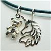 Image 3 : Sterling Silver 2 Pendants With Cord Necklace (~weight 4g), Suggested Retail Value $140