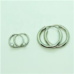 Sterling Silver Lot Of Two Earrings Earrings (~weight 2g), Suggested Retail Value $80