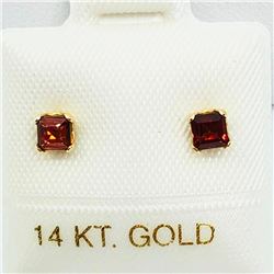 14KYellow Gold Garnet Earrings, Made in Canada, Suggested Retail Value $80