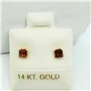 Image 3 : 14KYellow Gold Garnet Earrings, Made in Canada, Suggested Retail Value $80