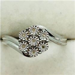 Sterling Silver 7 Diamond Ring (~Size 7) (~weight 3.37g), Suggested Retail Value $200 (Estimated Sel