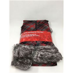 60 inch Tartan and Faux Fur Tree Skirt
