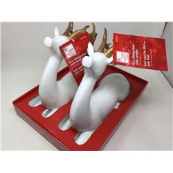 Lot of 12 inch Sitting Deer with Antlers (set of 2)
