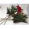 Image 1 : Lot of 20 inch Decorative Spray-Greenery and Pointsetta