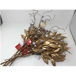 Lot of 20 inch Decorative Spray- Gold Leafs and Silver Bells