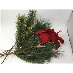 Lot of 20 inch Decorative Spray- Greenery and Pointsetta