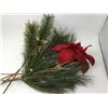 Image 1 : Lot of 20 inch Decorative Spray- Greenery and Pointsetta
