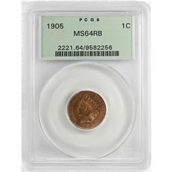 1905 Indian Head Cent Coin PCGS MS64 RB Old Green Holder