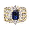 Image 2 : 18KT Yellow Gold 1.58 ctw Sapphire and Diamond Ring