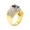 Image 4 : 18KT Yellow Gold 1.58 ctw Sapphire and Diamond Ring