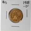 Image 1 : 1908-D $5 Indian Head Half Eagle Gold Coin