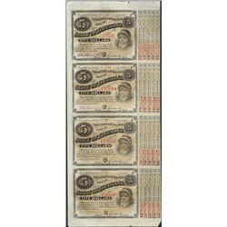 Uncut Sheet of (4) State of Louisiana Baby Bond Obsolete Notes