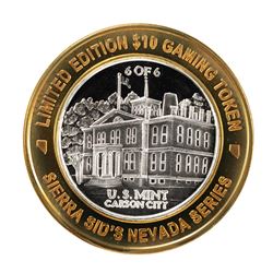 .999 Silver Sierra Sids Sparks, Nevada $10 Casino Limited Edition Gaming Token