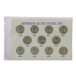 1942-1945 United States Wartime Silver Nickel Set