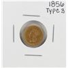 Image 1 : 1856 $1 Type 3 Indian Princess Head Gold Dollar Coin -Damaged